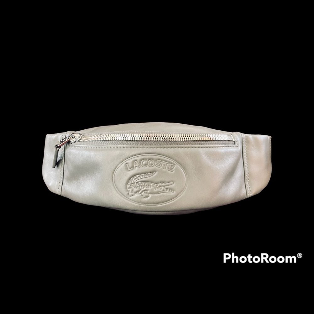 LACOSTE genuine leather fanny pack in grey. - Picture 2 of 3